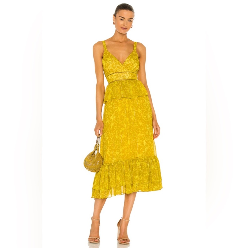 Likely Carla Floral Midi Dress Women’s Size 14 Adjustable Straps Vacation Dress